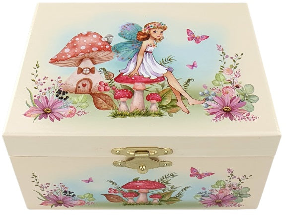 Music Jewel Box Fairy w/ Butterflies Rectangle - Belta Brands