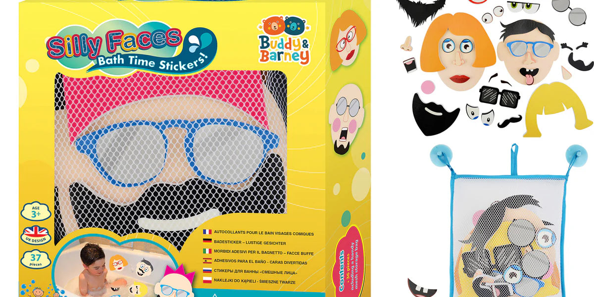 Bath Time Stickers Silly Faces - Buddy & Barney